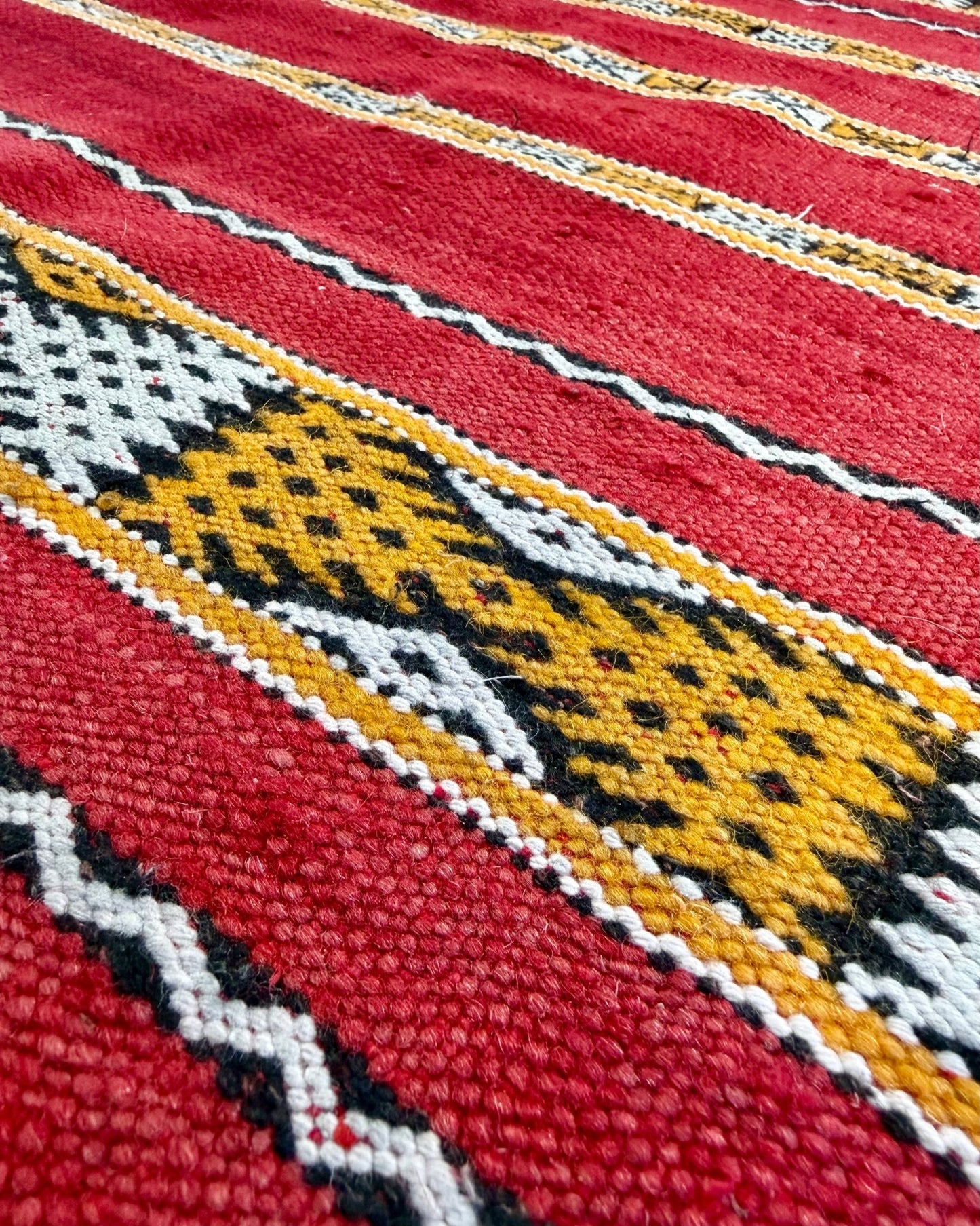 Red Vintage Moroccan Wool Kilim Rug - Biggs & Hill