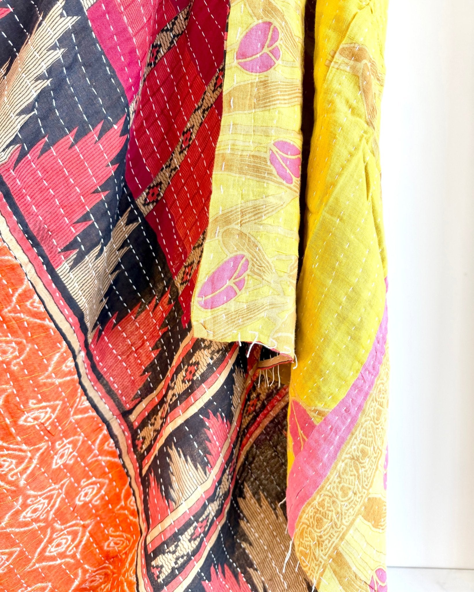 Sari Fabric Kantha Quilt 32 - Biggs & Hill