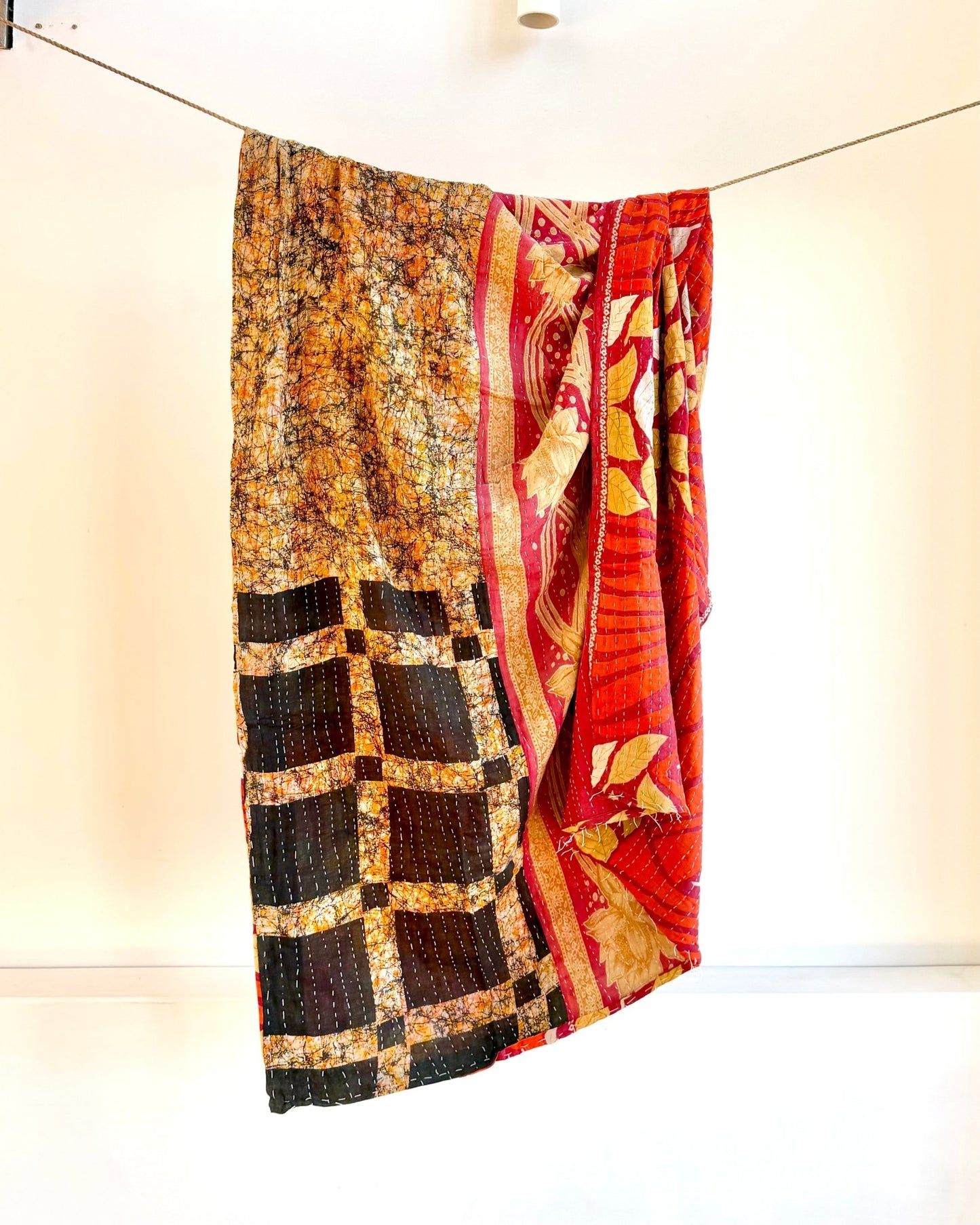 Sari Fabric Kantha Quilt 18 - Biggs & Hill