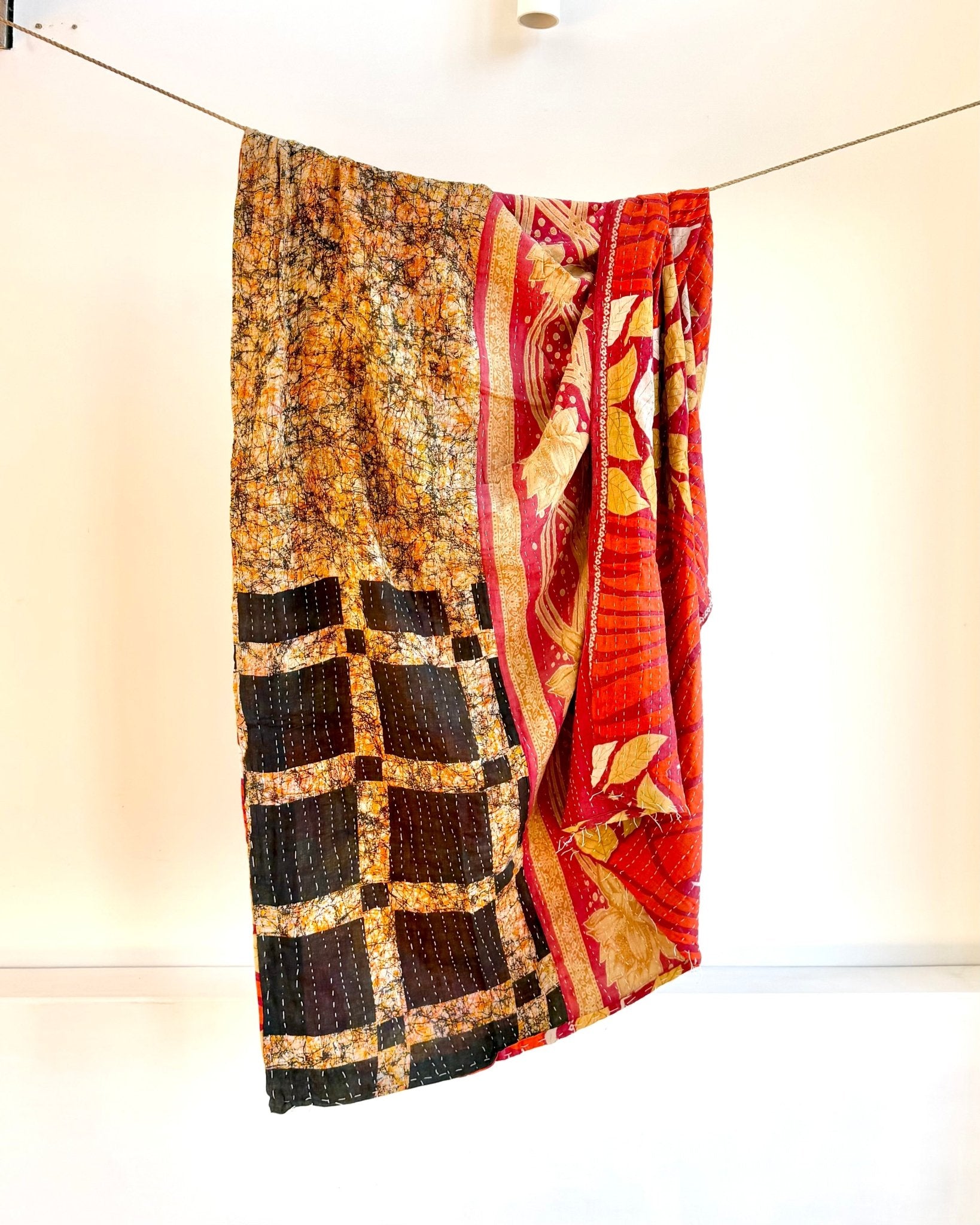 Sari Fabric Kantha Quilt 18 - Biggs & Hill