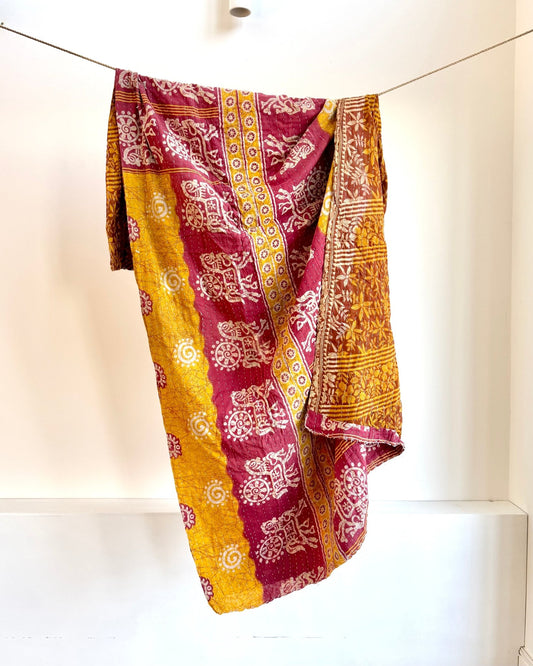 Sari Fabric Kantha Quilt 34 - Biggs & Hill