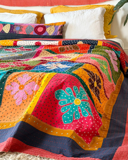 Patchwork Hand Stitched Jogi Bedspread 07 - King Size - Biggs & Hill