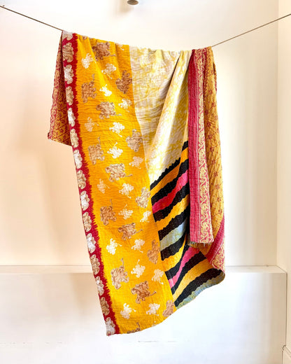 Sari Fabric Kantha Quilt 29 - Biggs & Hill