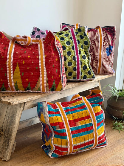 XL Vintage Kantha Tote Bag 21 - Biggs & Hill