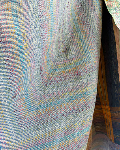 Vintage Embroidered Ralli Quilt in Black and Blue