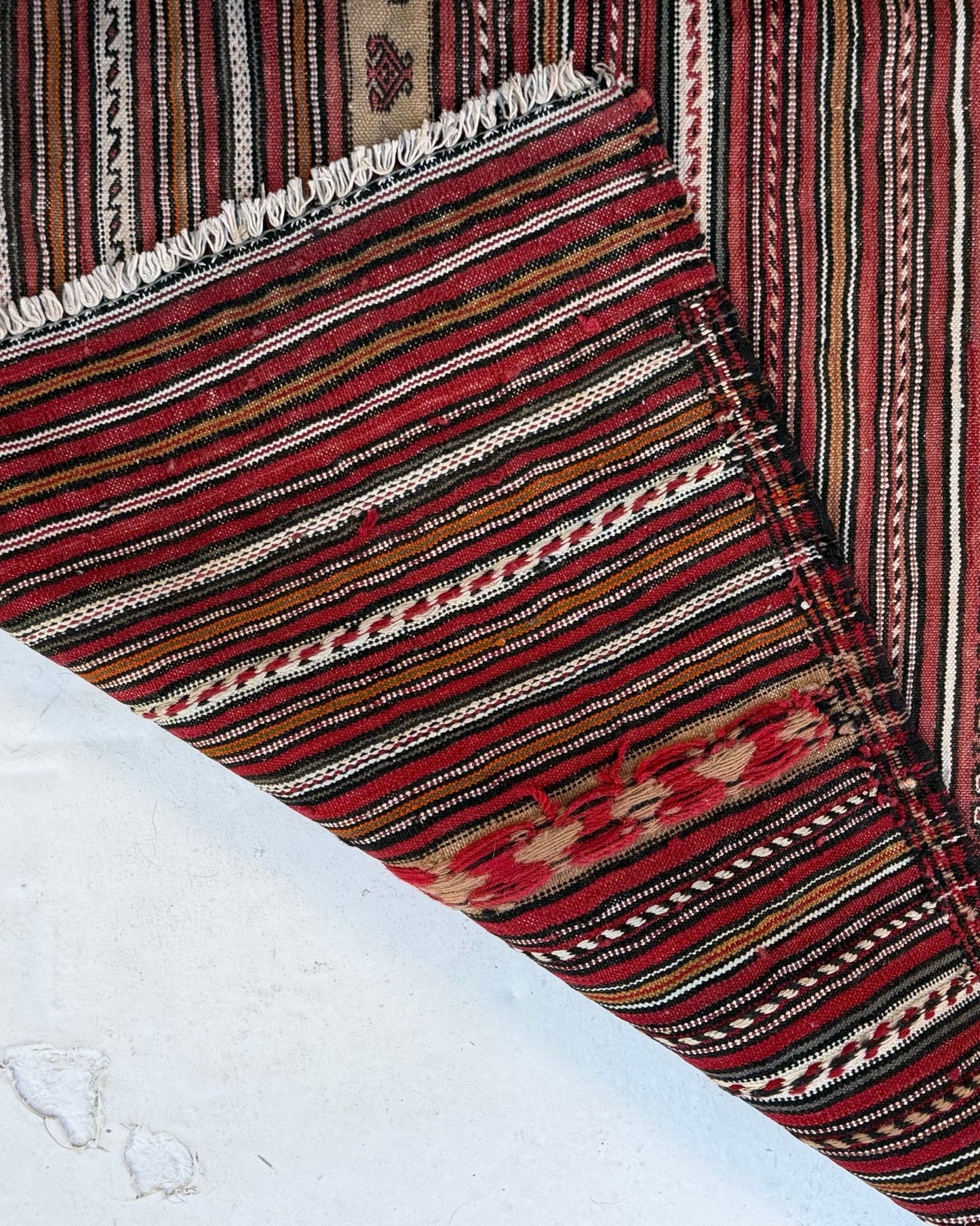 Red and Yellow Vintage Afghan Kilim Rug - Biggs & Hill
