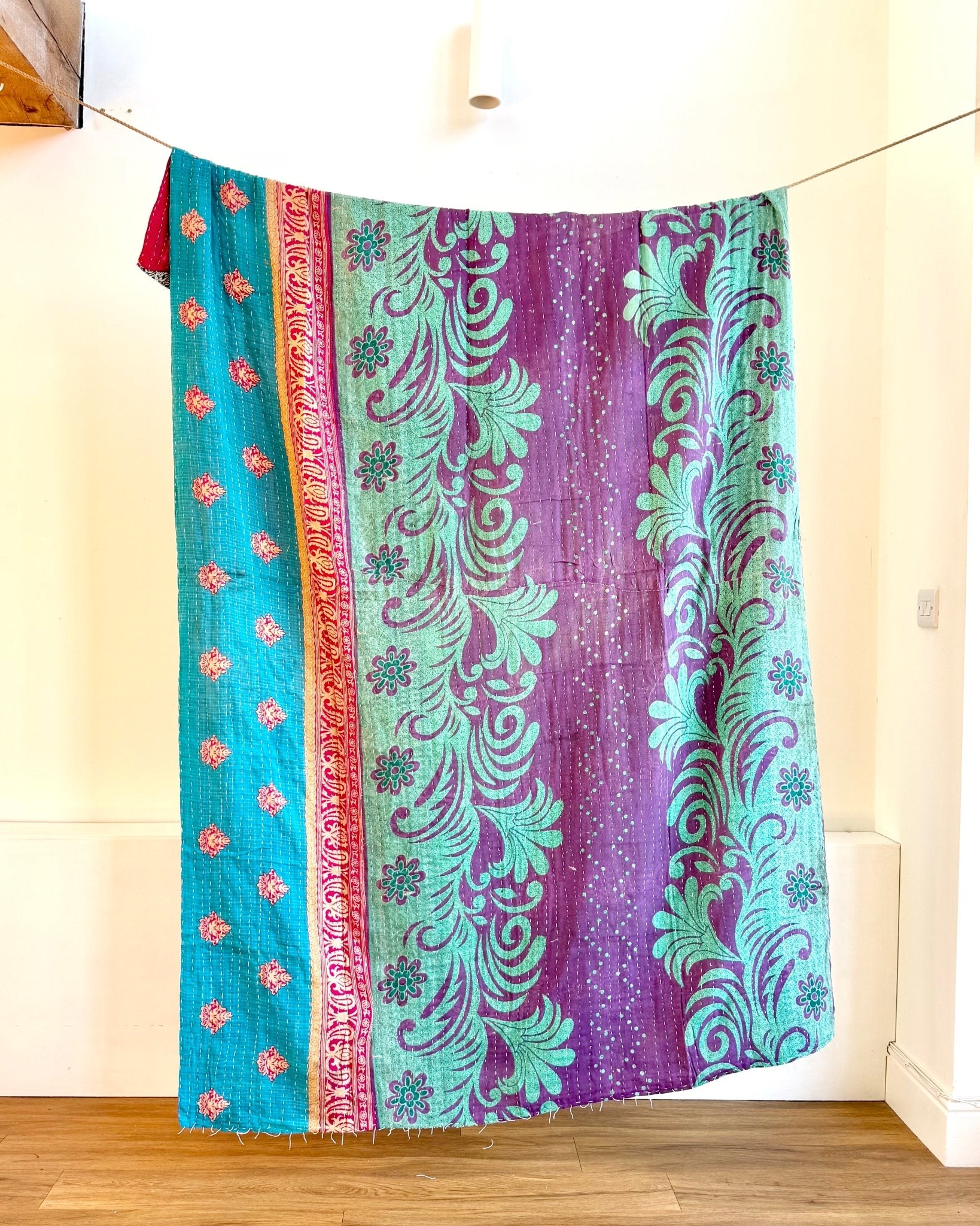 Sari Fabric Kantha Quilt 19 - Biggs & Hill
