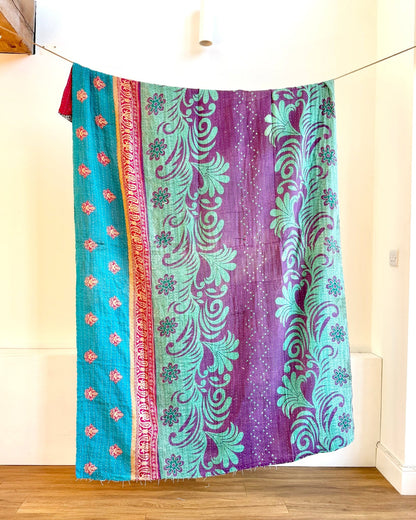 Sari Fabric Kantha Quilt 19 - Biggs & Hill