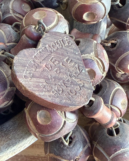 Vintage French Lourdes Rosary (Chapelet) – Wooden Pilgrimage Beads