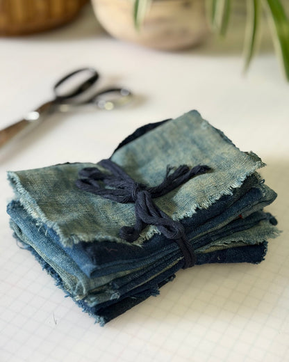 Vintage Indigo Cotton Boro/ Sashiko Craft Bundle - Biggs & Hill