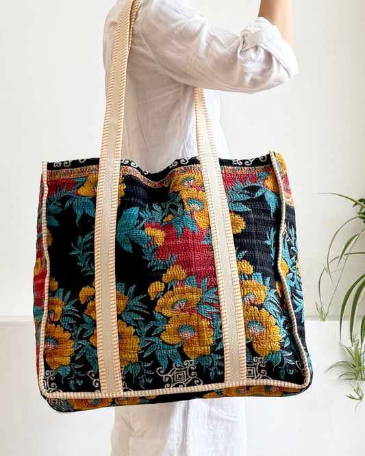 XL Vintage Kantha Tote Bag 14 - Biggs & Hill