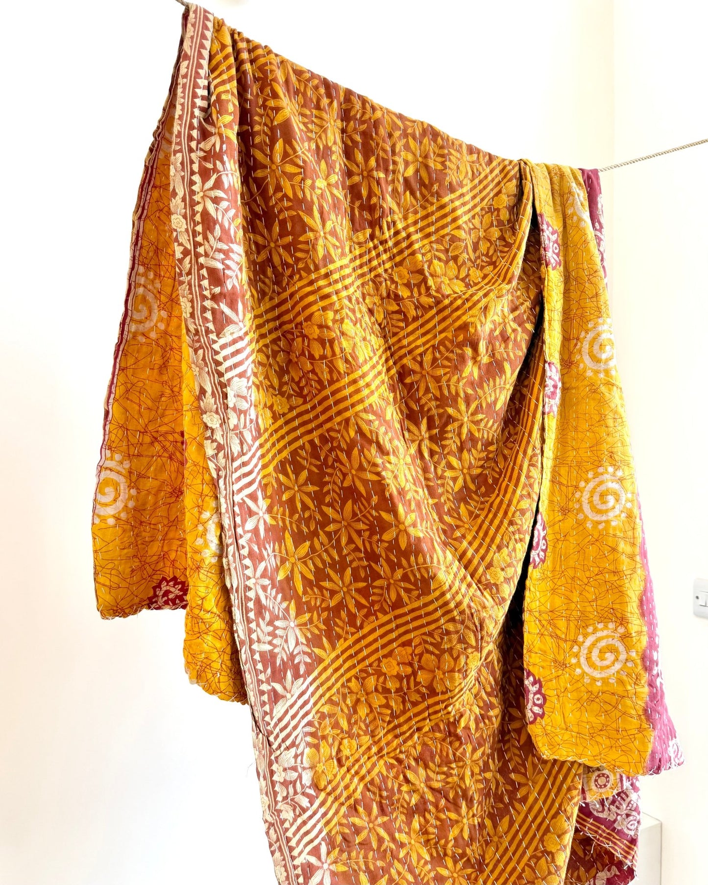 Sari Fabric Kantha Quilt 34 - Biggs & Hill