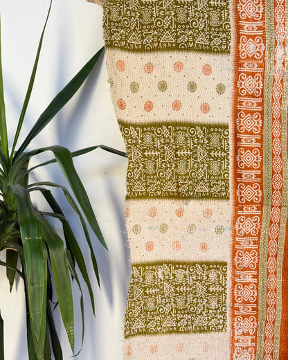 Project Kantha Quilt: Green and Orange