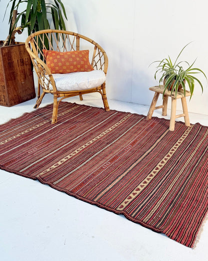Red and Yellow Vintage Afghan Kilim Rug - Biggs & Hill