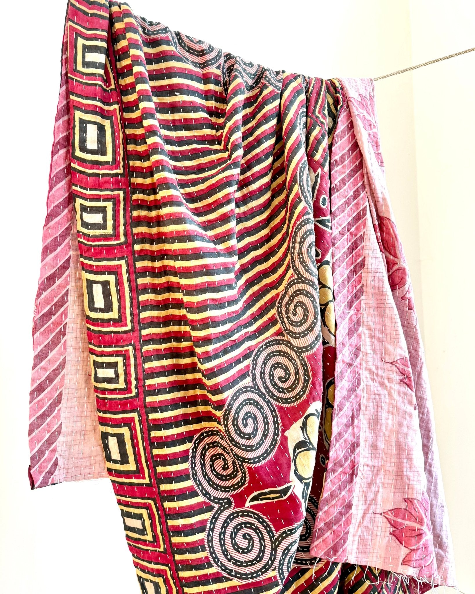 Sari Fabric Kantha Quilt 24 - Biggs & Hill