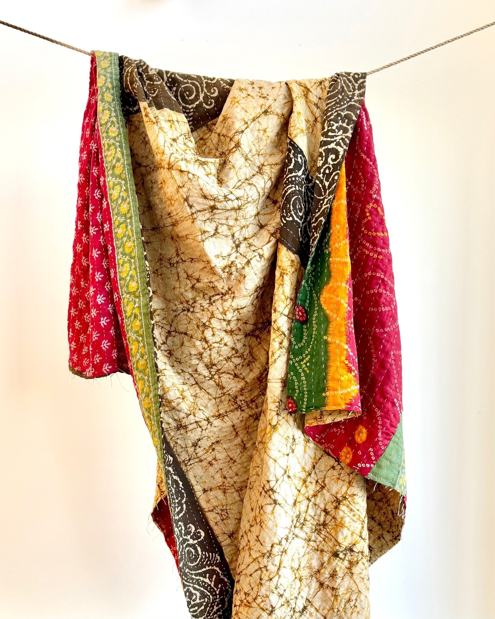 Sari Fabric Kantha Quilt 23 - Biggs & Hill