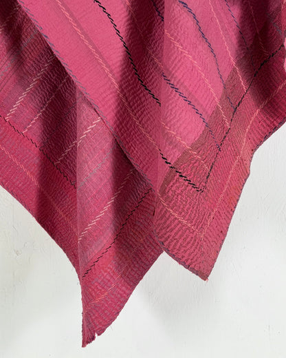 Embroidered Vintage Kantha Quilt in Pink - Biggs & Hill