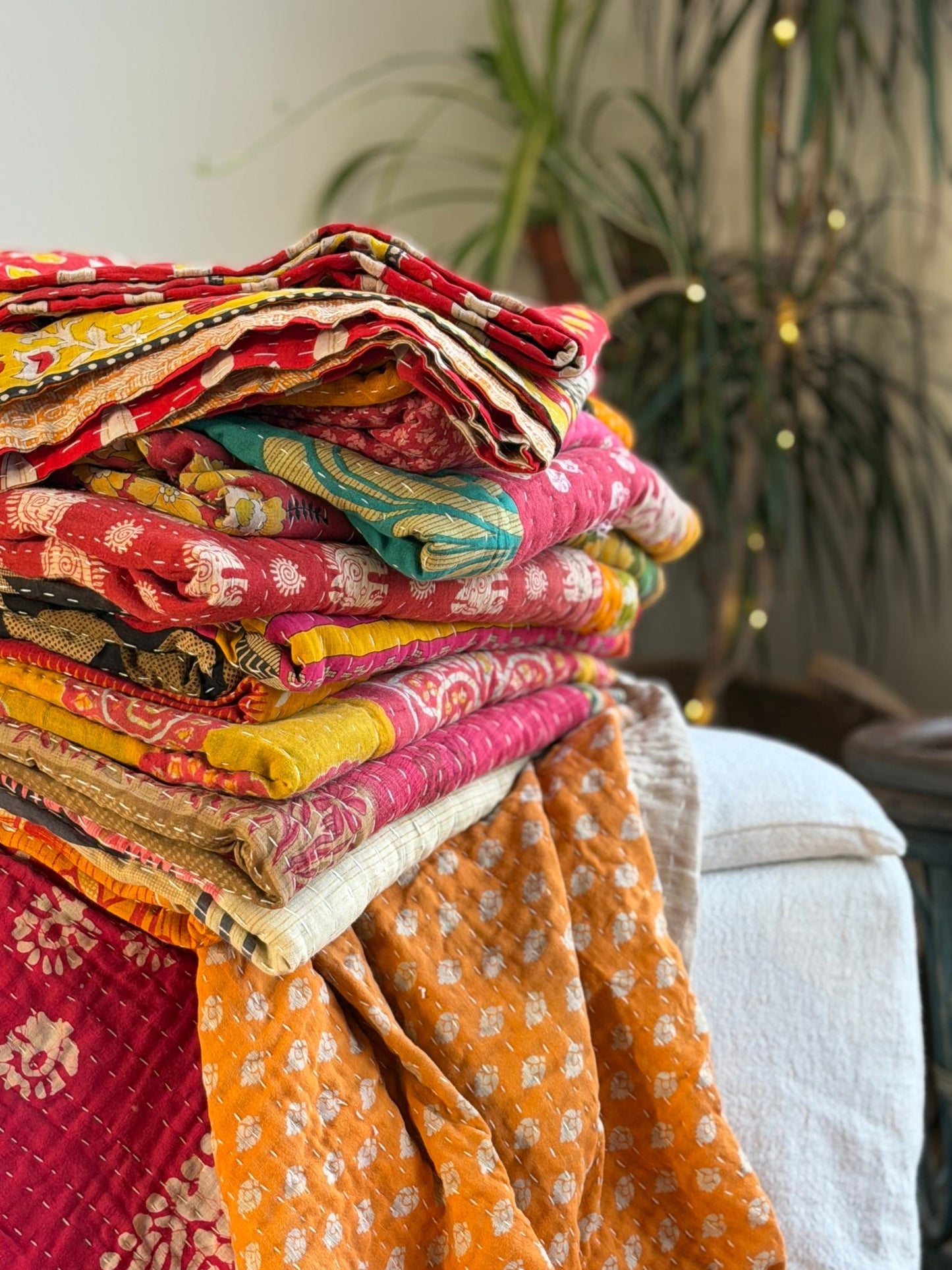 Sari Fabric Kantha Quilt 32 - Biggs & Hill