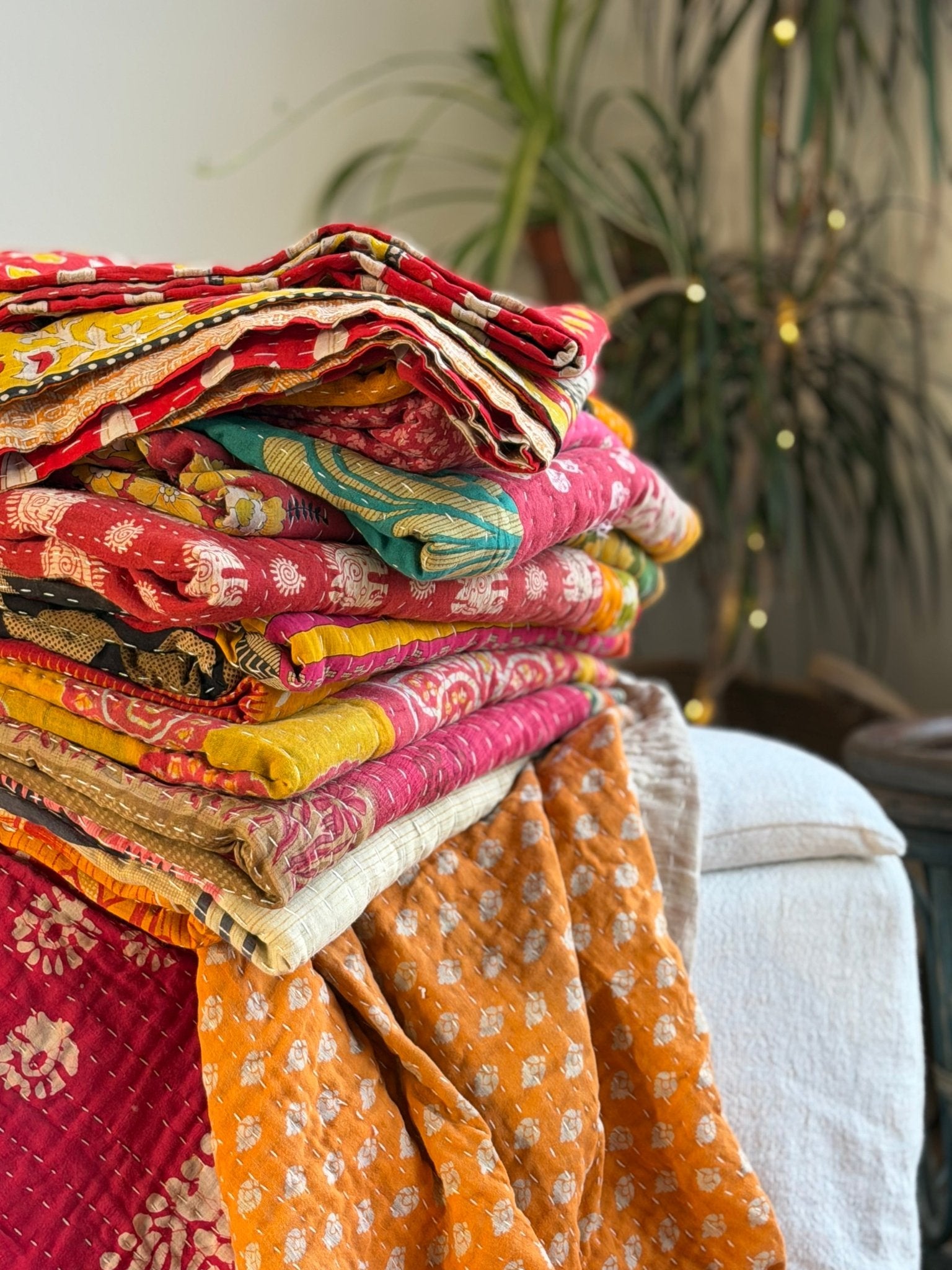 Sari Fabric Kantha Quilt 32 - Biggs & Hill