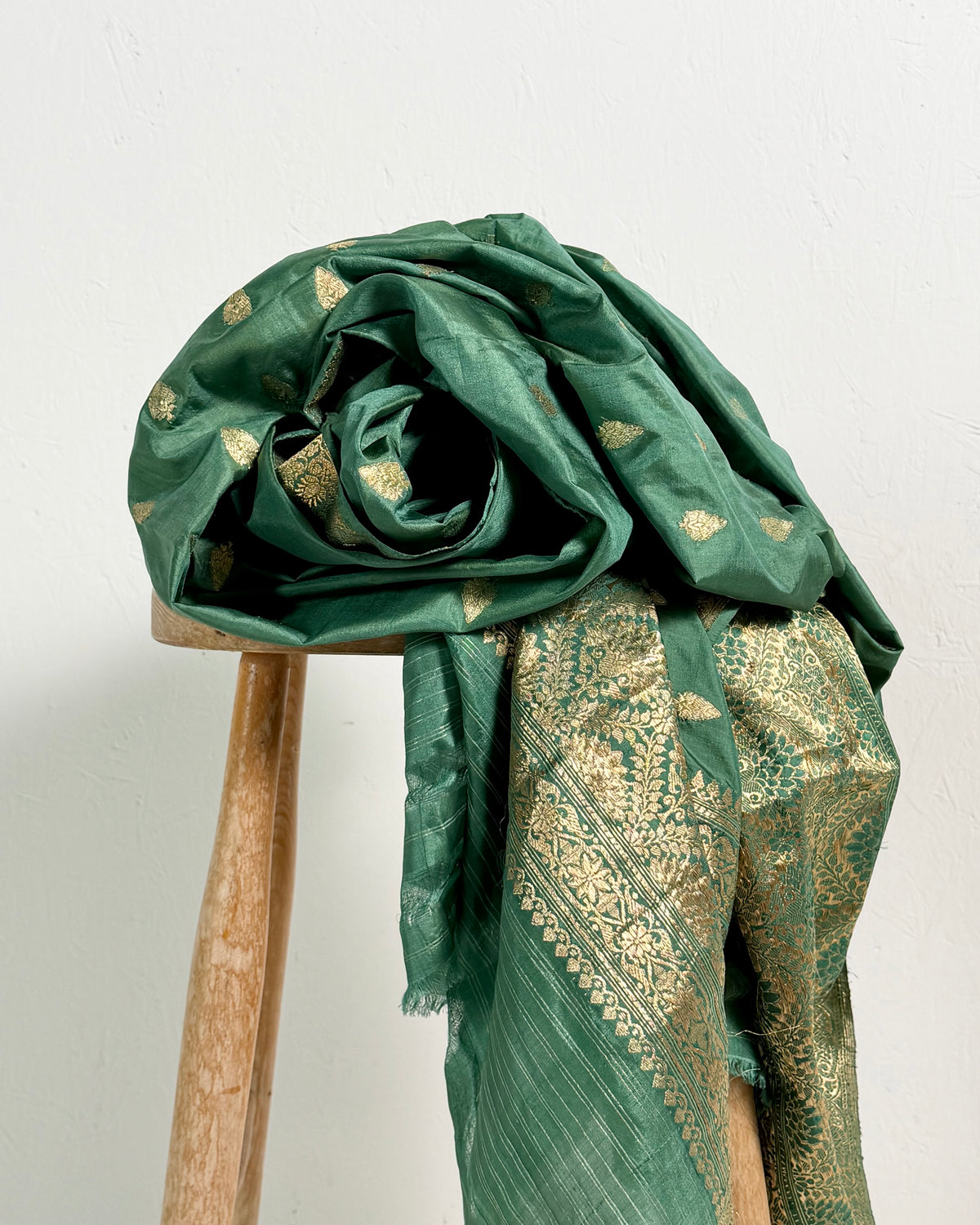 Preloved Silk Sari Length Sea Green 09