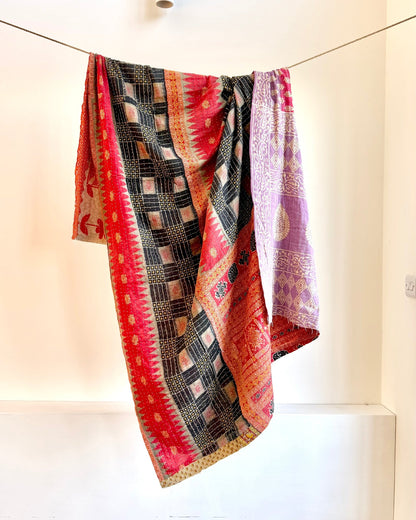 Sari Fabric Kantha Quilt 25 - Biggs & Hill