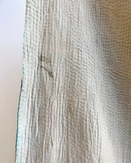 Project Kantha Quilt: Emerald Green and Beige - Biggs & Hill