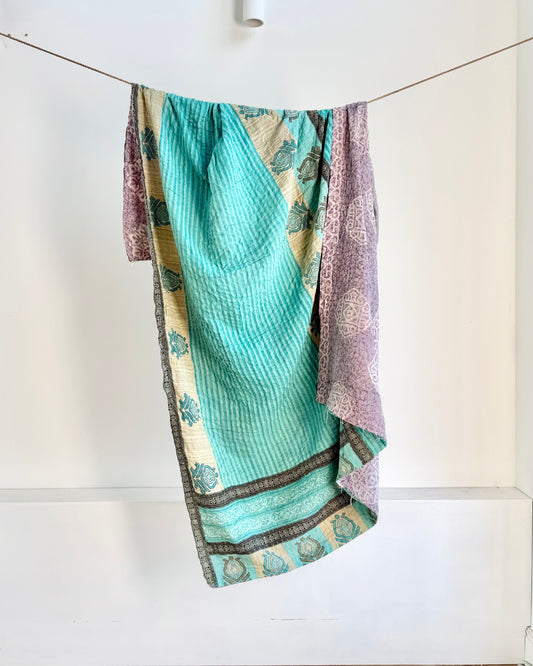 Vintage Sari Kantha Quilt #15