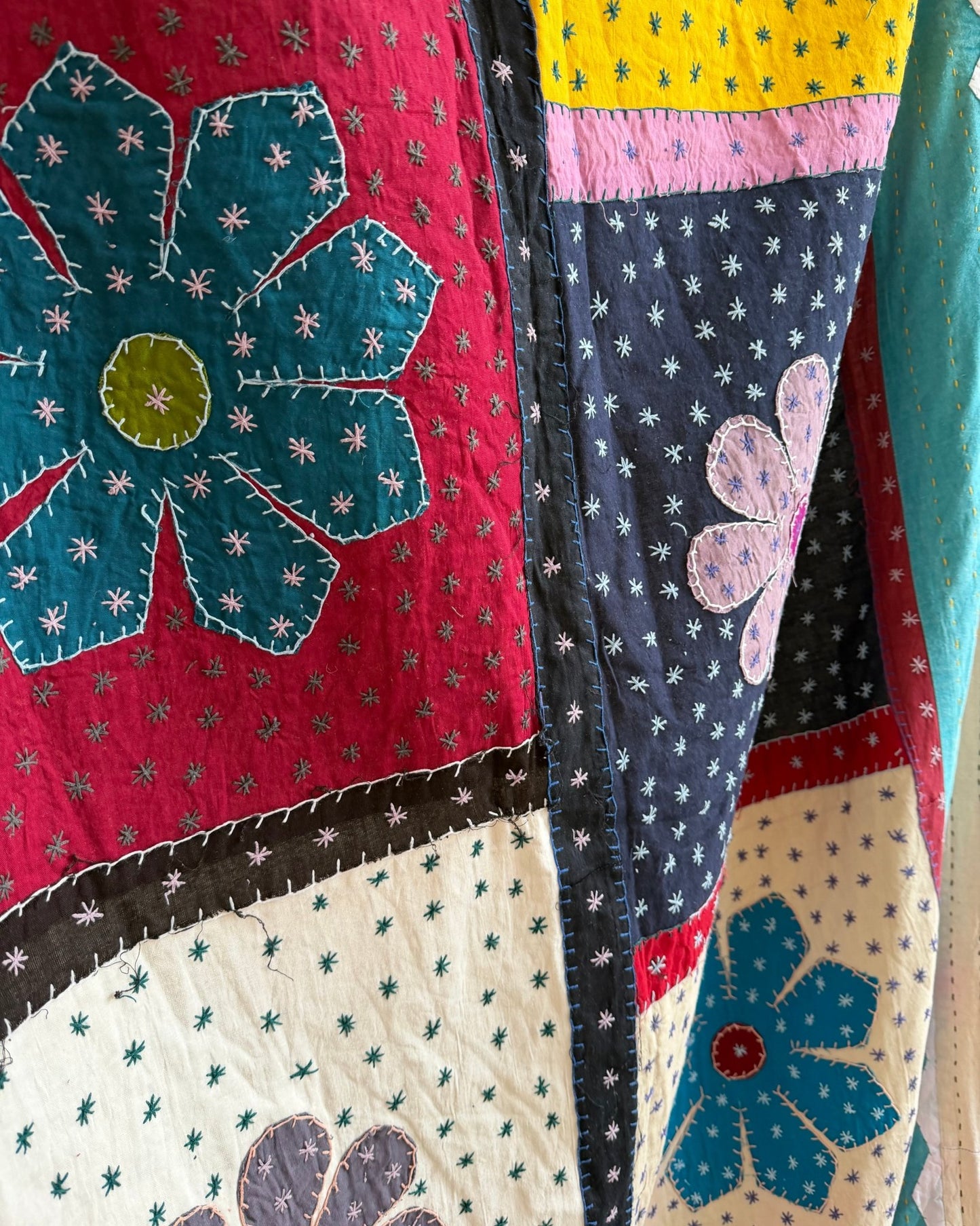 Patchwork Hand Stitched Jogi Bedspread 10 - King Size - Biggs & Hill