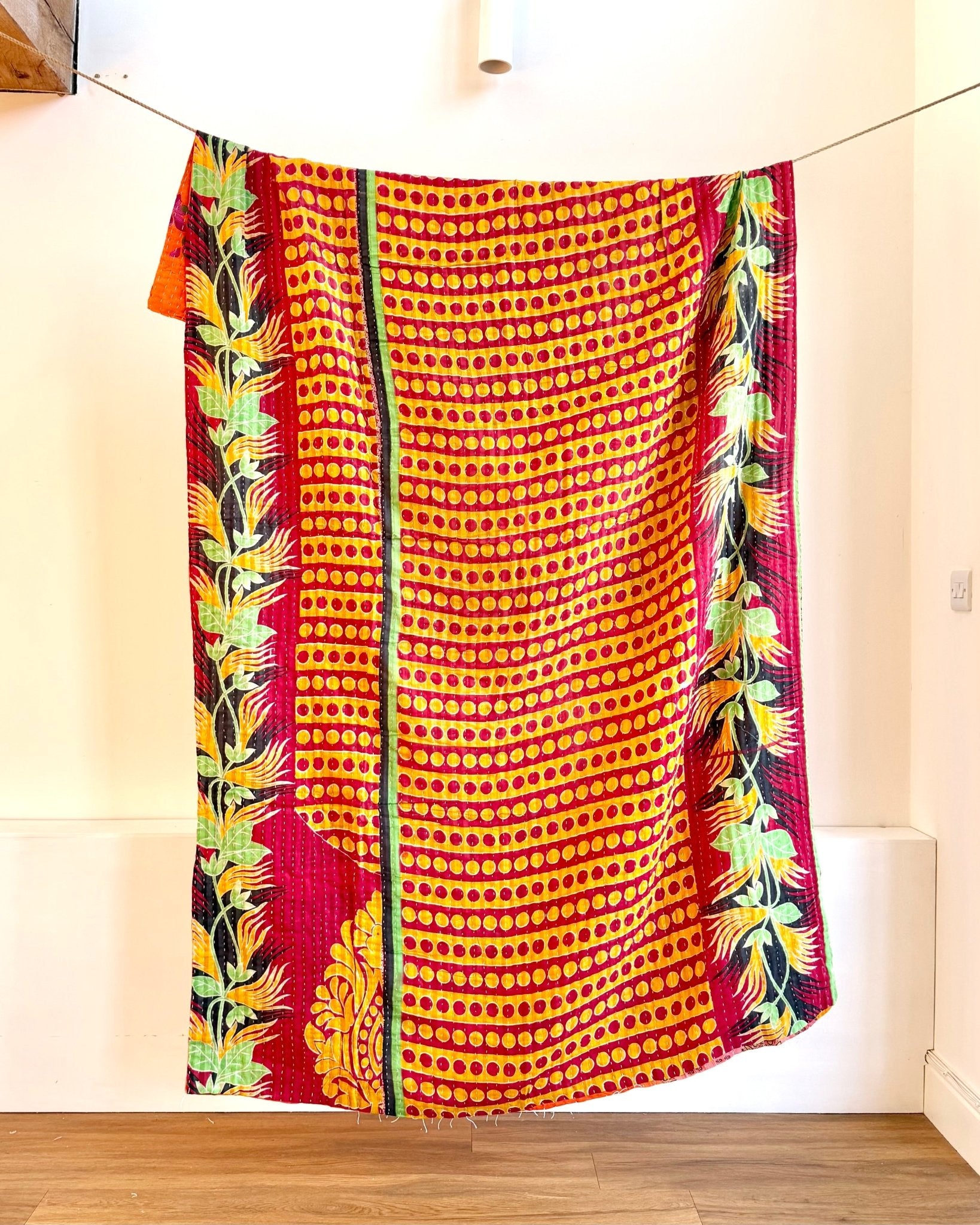 Sari Fabric Kantha Quilt 22 - Biggs & Hill