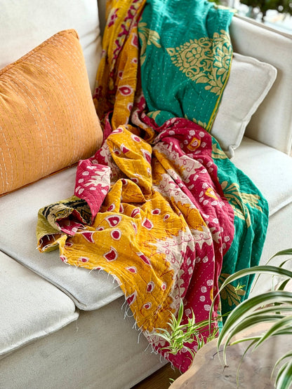 Sari Fabric Kantha Quilt 34 - Biggs & Hill