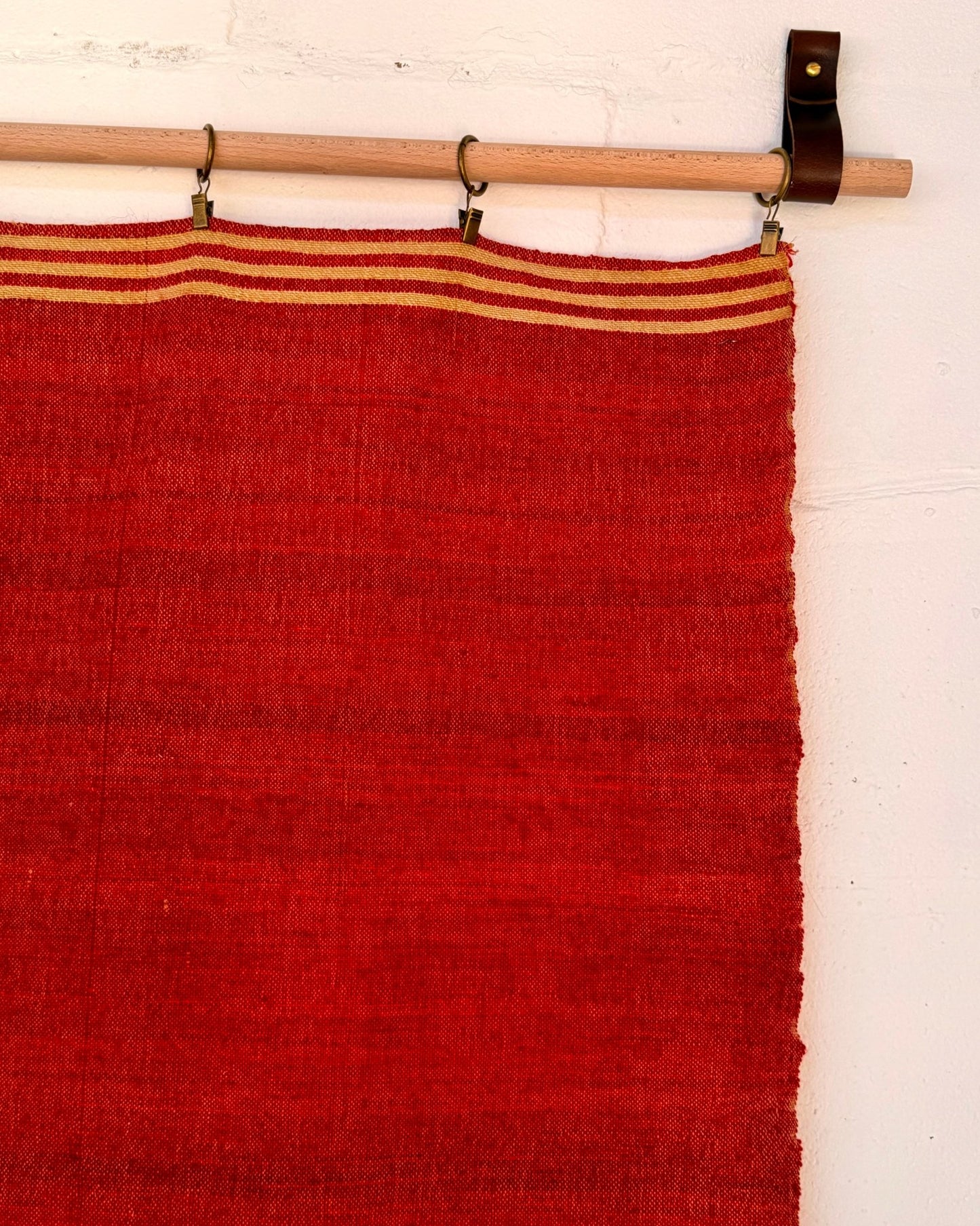 Woven Vintage Central Asian Wall Panel In Red With Embroidery - Biggs & Hill