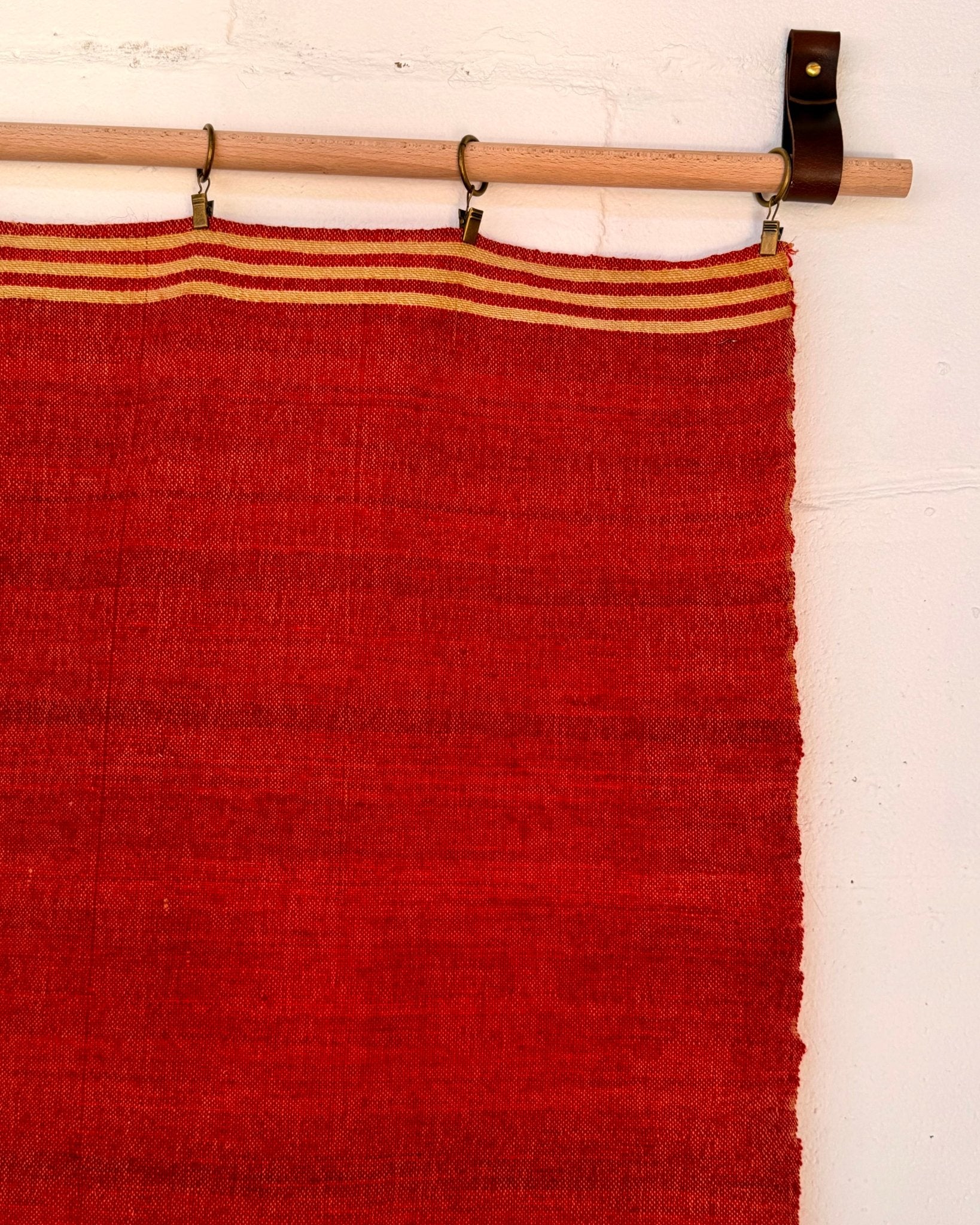 Woven Vintage Central Asian Wall Panel In Red With Embroidery - Biggs & Hill
