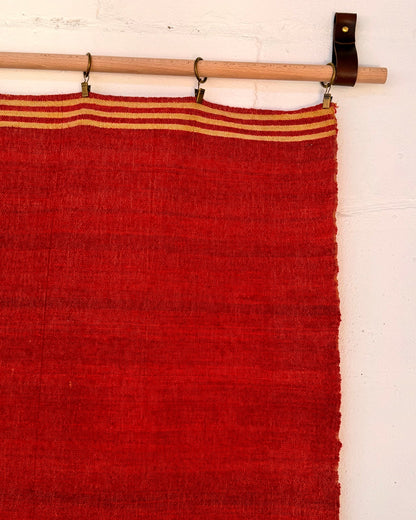 Woven Vintage Central Asian Wall Panel In Red With Embroidery - Biggs & Hill