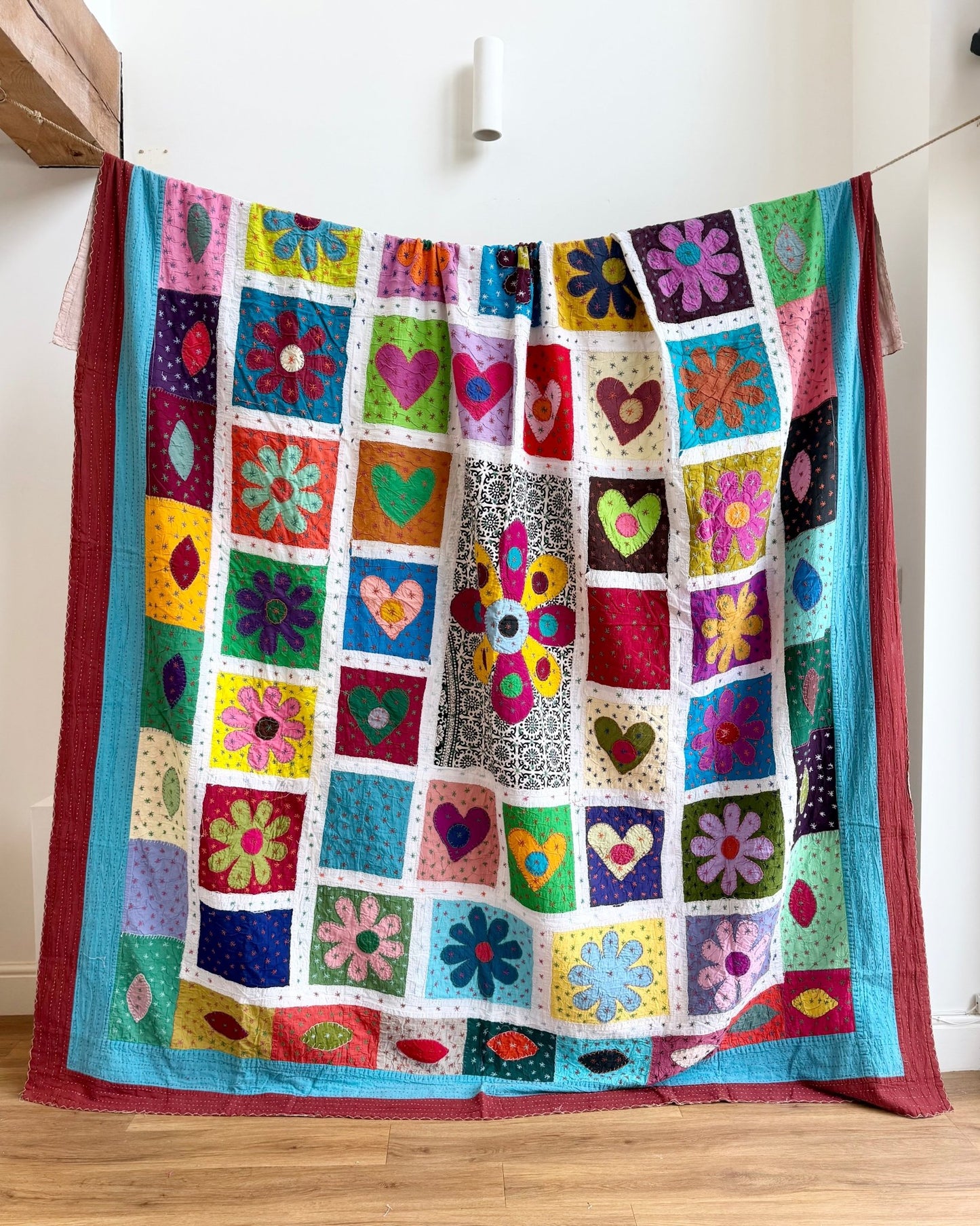 Patchwork Hand Stitched Jogi Bedspread 06 - King Size - Biggs & Hill