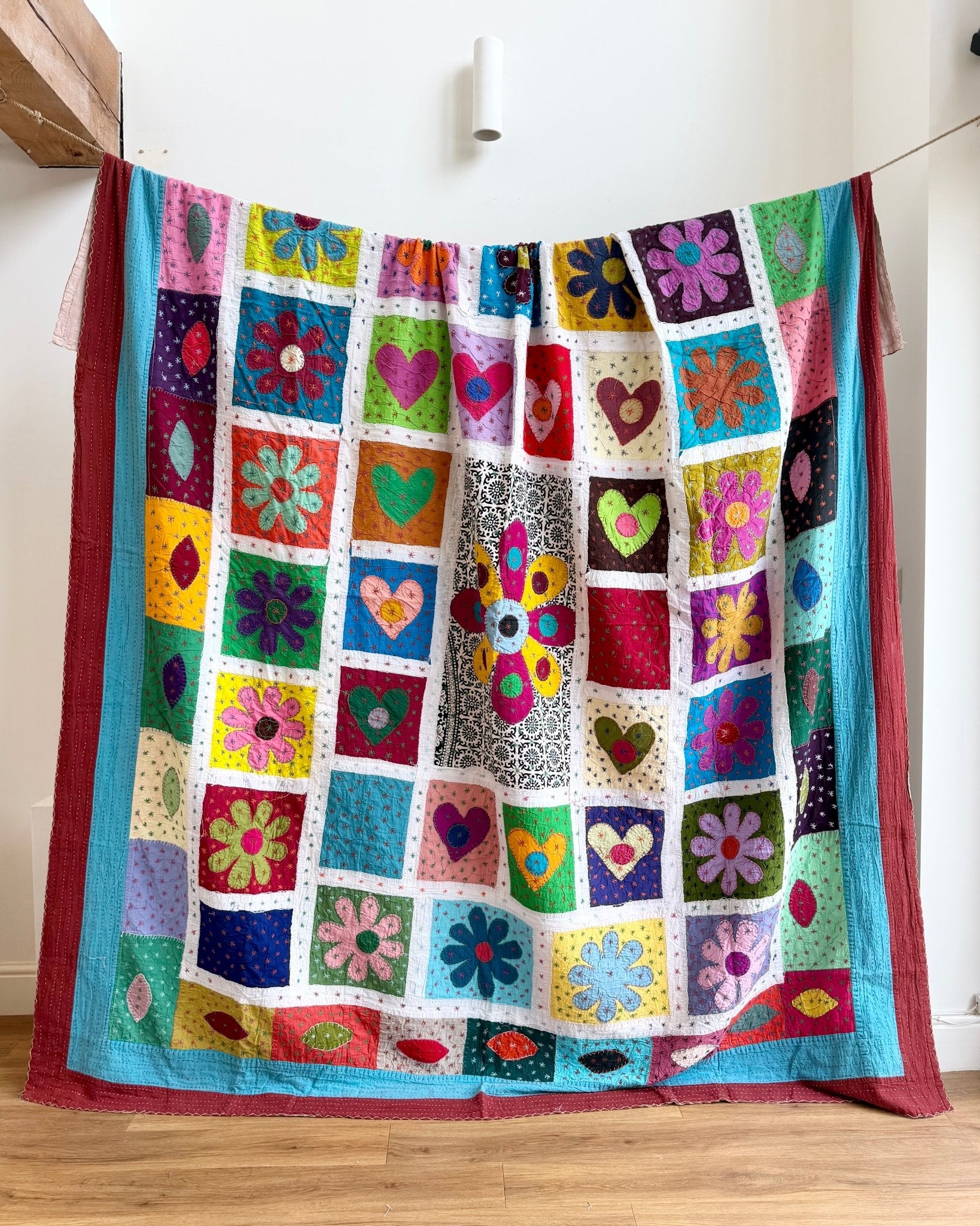 Patchwork Hand Stitched Jogi Bedspread 06 - King Size - Biggs & Hill