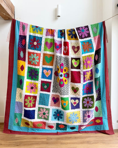 Patchwork Hand Stitched Jogi Bedspread 06 - King Size - Biggs & Hill