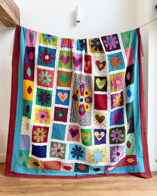 Patchwork Hand Stitched Jogi Bedspread 06 - King Size - Biggs & Hill