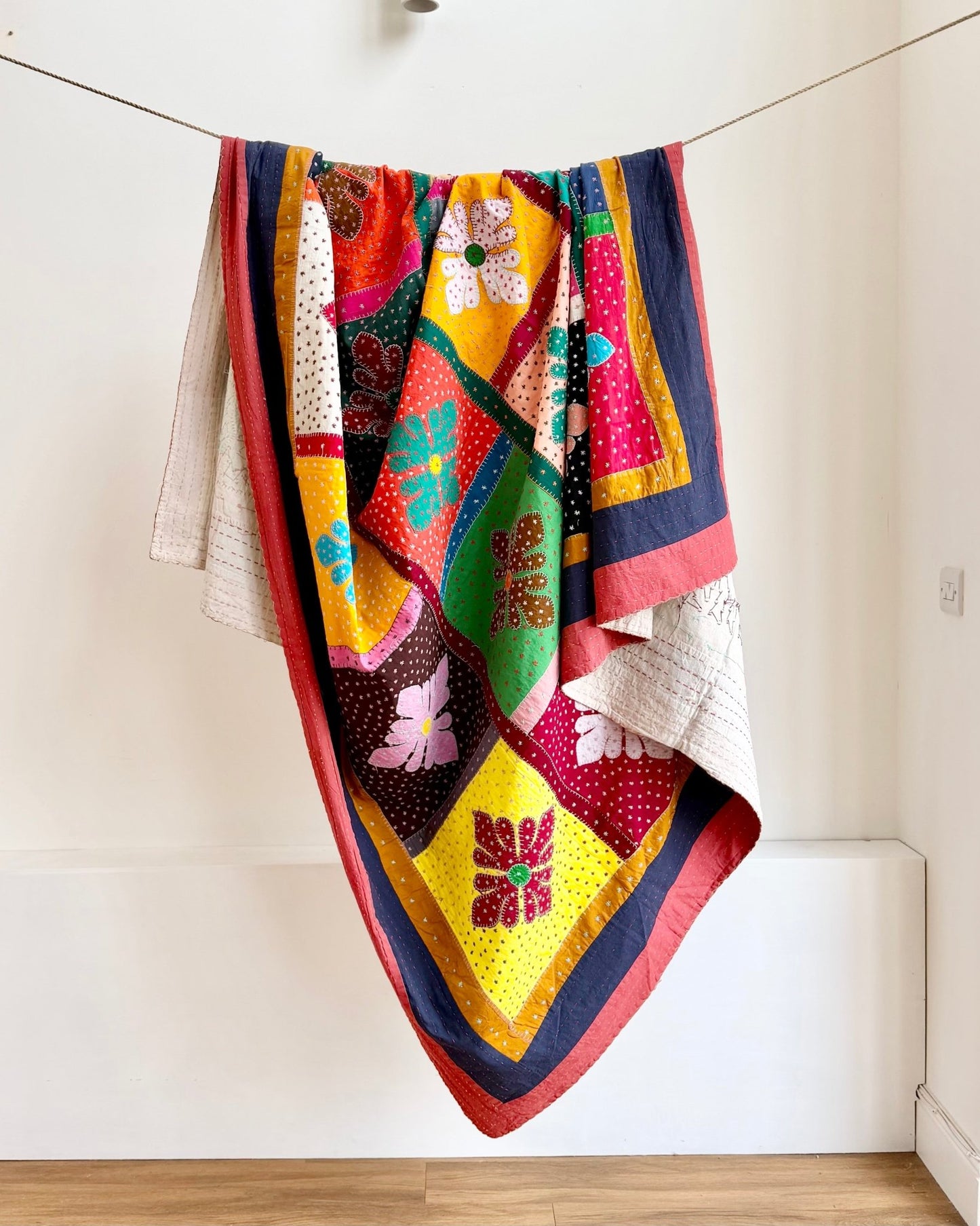 Patchwork Hand Stitched Jogi Bedspread 07 - King Size - Biggs & Hill