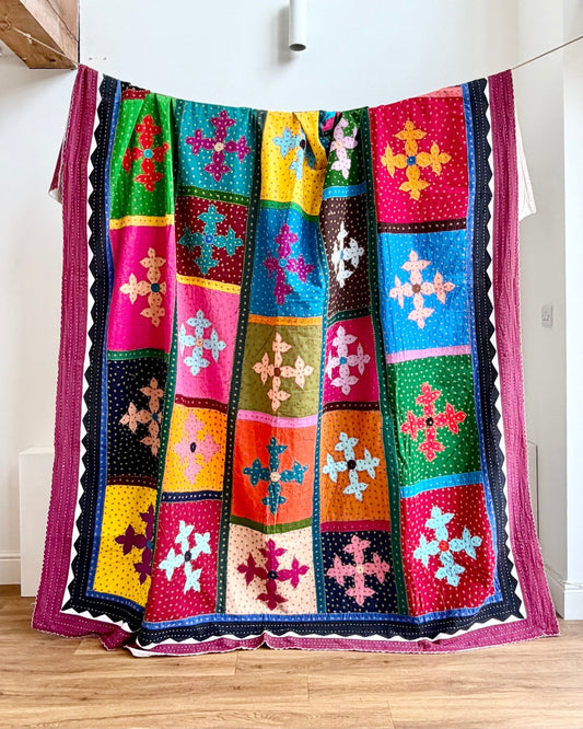 Patchwork Hand Stitched Jogi Bedspread 08 - King Size - Biggs & Hill