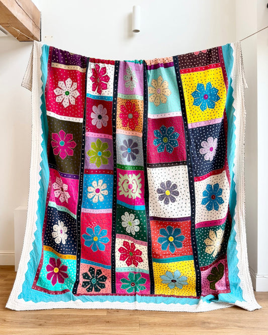 Patchwork Hand Stitched Jogi Bedspread 10 - King Size - Biggs & Hill