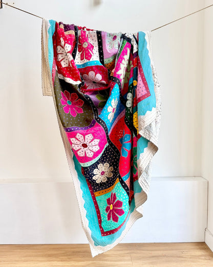 Patchwork Hand Stitched Jogi Bedspread 10 - King Size - Biggs & Hill