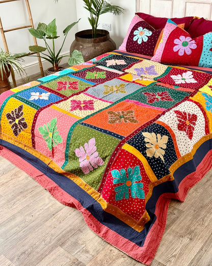 Patchwork Hand Stitched Jogi Bedspread 07 - King Size - Biggs & Hill