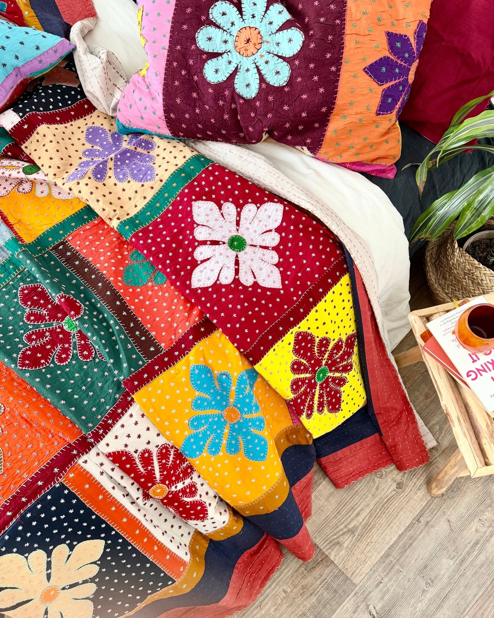 Patchwork Hand Stitched Jogi Bedspread 07 - King Size - Biggs & Hill