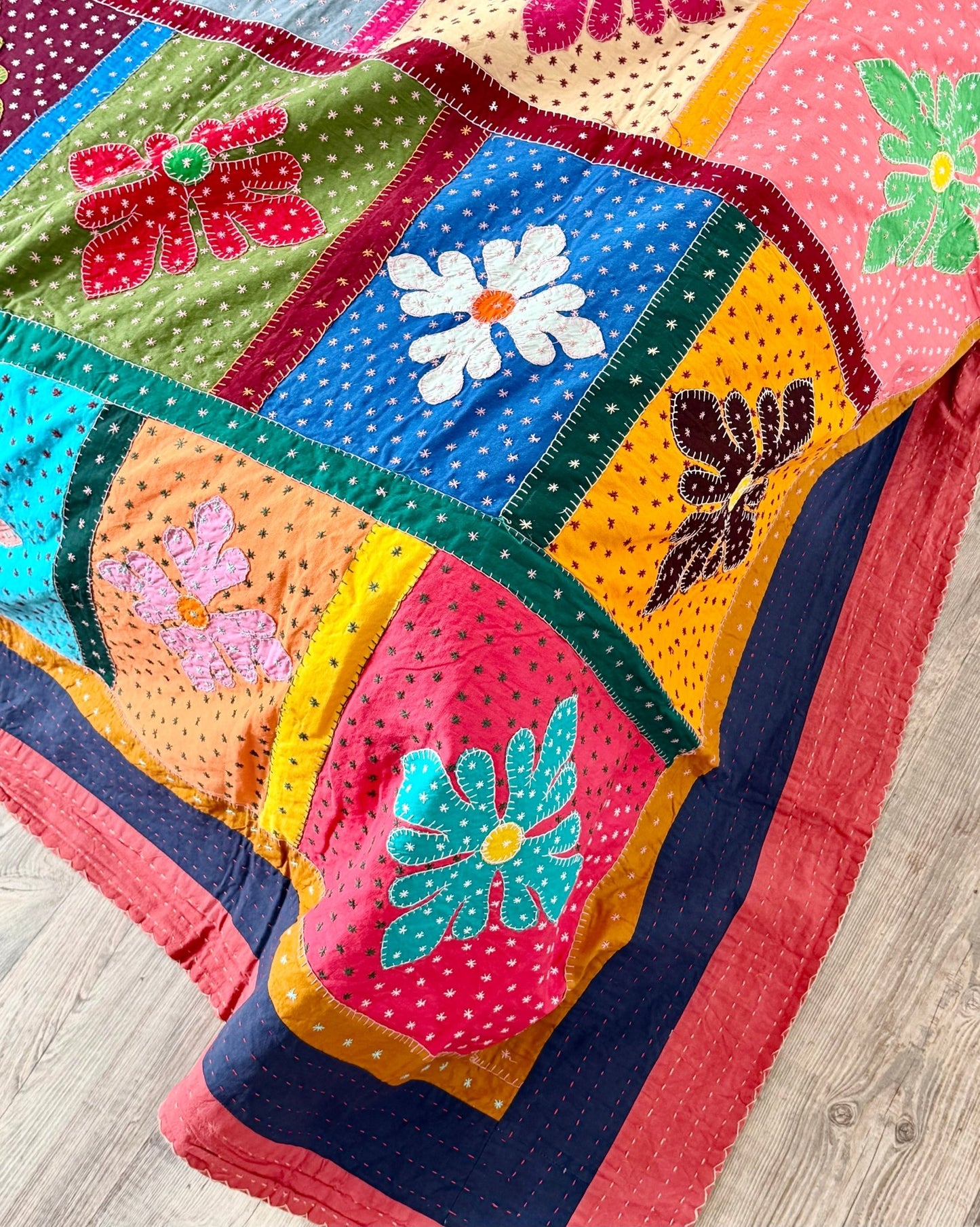 Patchwork Hand Stitched Jogi Bedspread 07 - King Size - Biggs & Hill