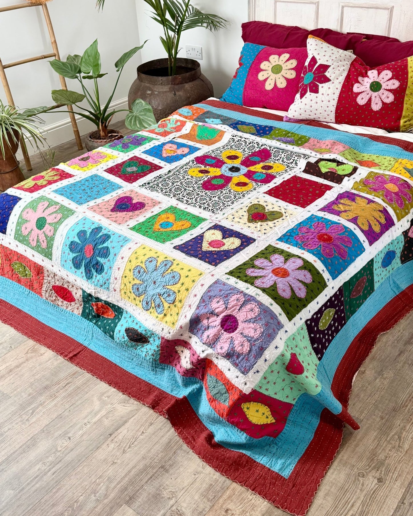Patchwork Hand Stitched Jogi Bedspread 06 - King Size - Biggs & Hill