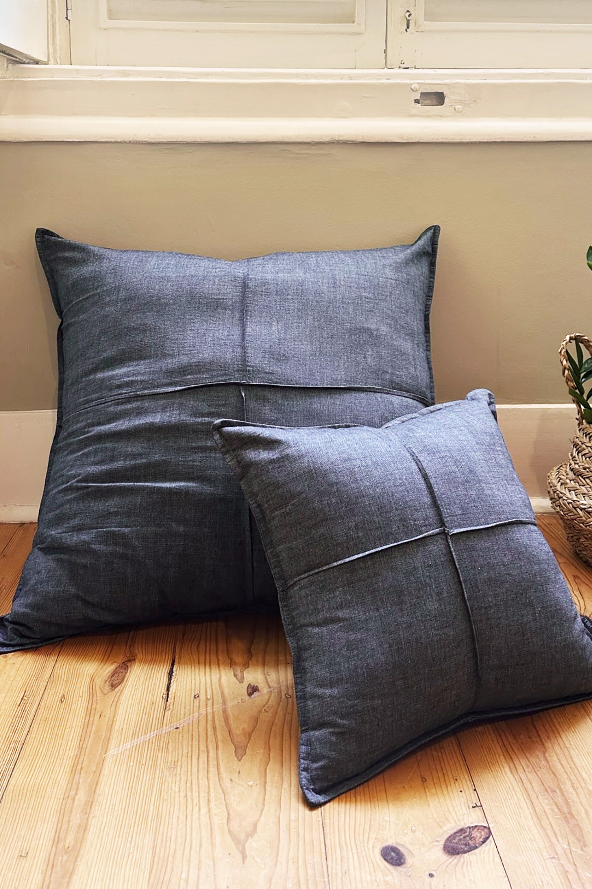 Soft Organic Denim Indigo Cushion Cover - Biggs & Hill - Cushion Covers - 18 inch - 24 inch - 30 inch