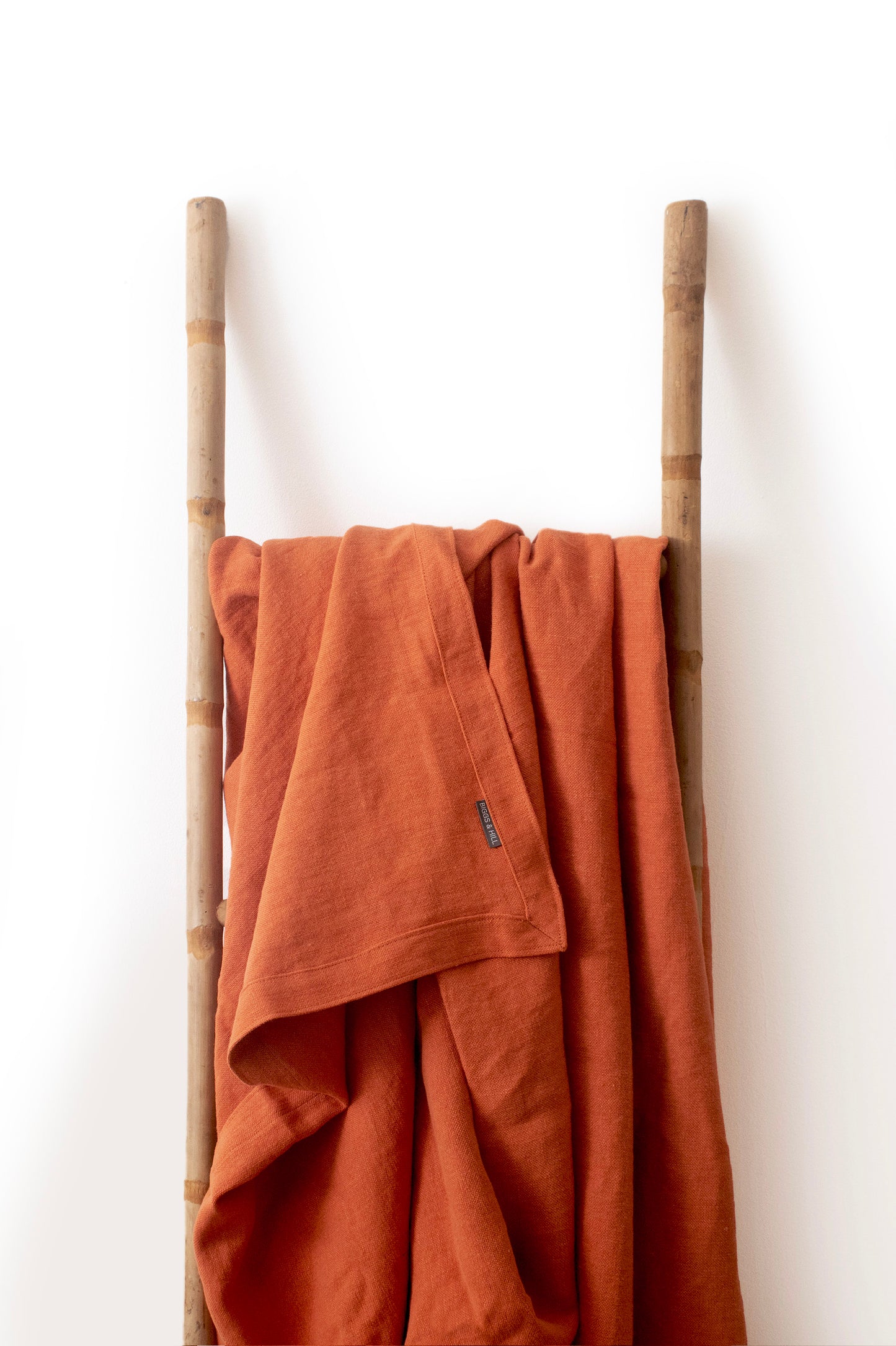 Heavyweight Linen Blanket / Bed Throw in Orange