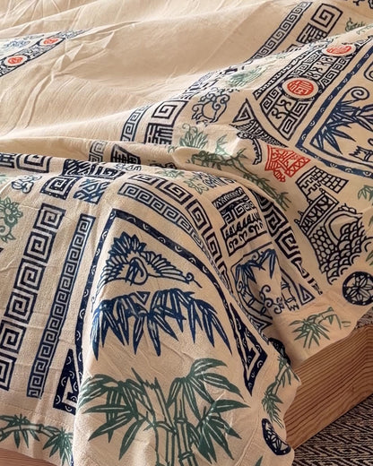 Chinese Double Sided Printed Textile or Bedcover