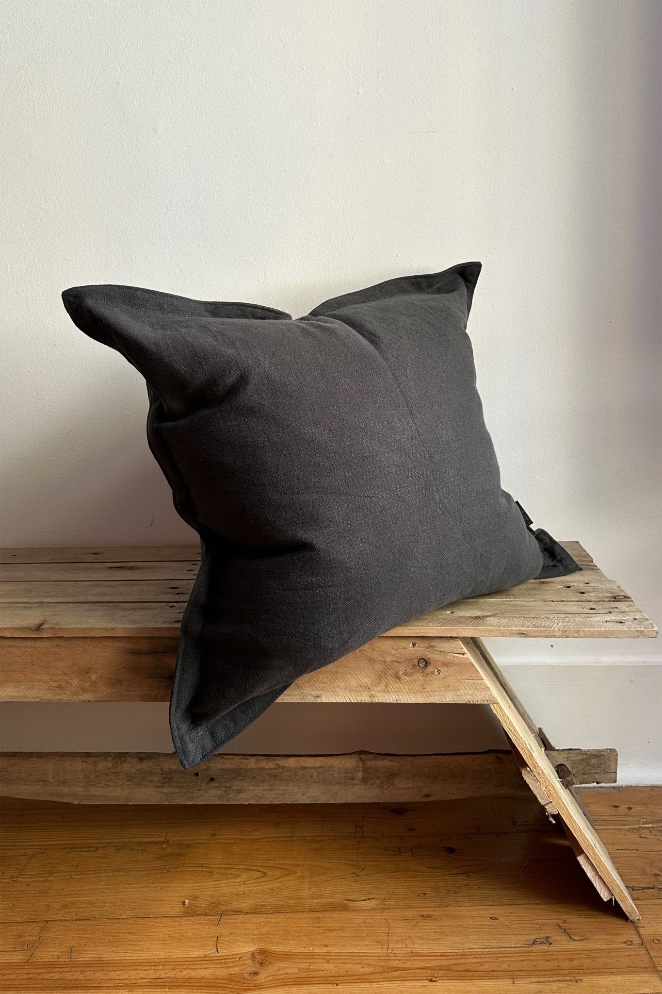 Utility Linen Oxford Cushion Cover in Charcoal Grey - Biggs & Hill - Cushion Covers - 18 inch - 24 inch - 30 inch