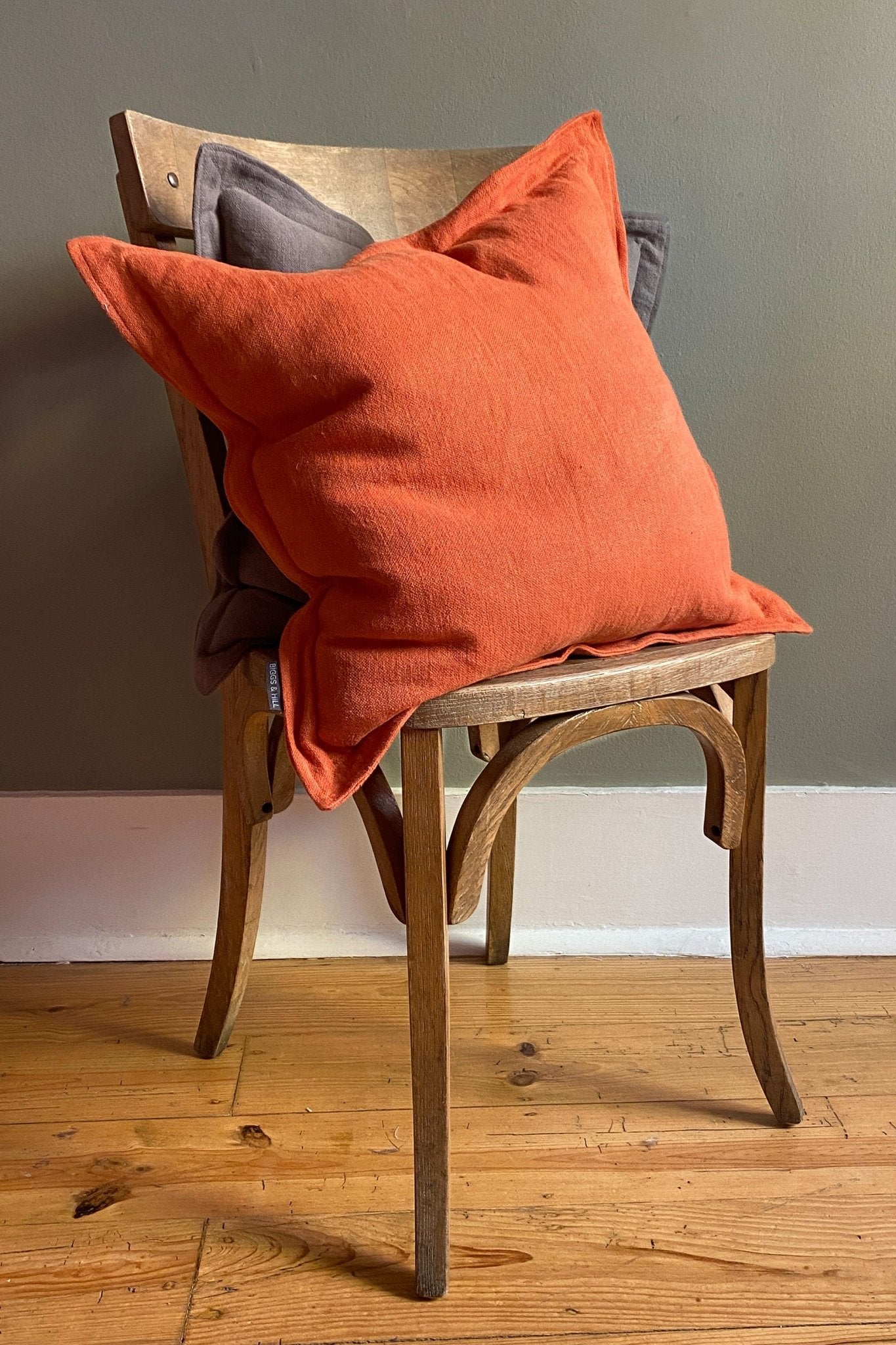 Utility Linen Oxford Cushion Cover in Orange - Biggs & Hill - Cushion Covers - 18 inch - 24 inch - 30 inch